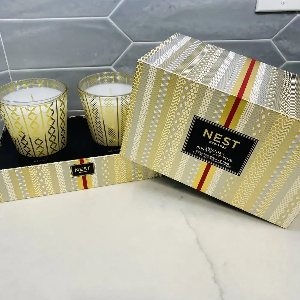 NEST Candle Set New York Holiday & Birchwood Pine Scented gift Bougie quiet Lux